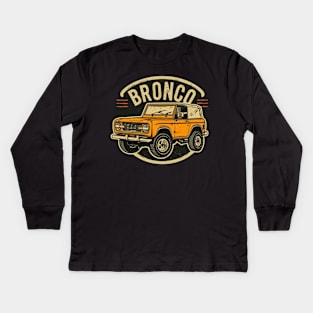 Retro 1987-1991 Ford Bronco w/Tires Kids Long Sleeve T-Shirt